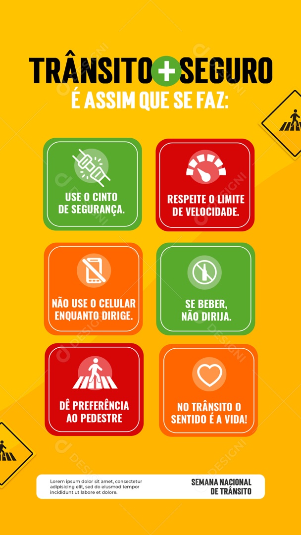 Semana Nacional De Transito Mais Seguro é Assim Que Se Faz Social Media PSD Editável
