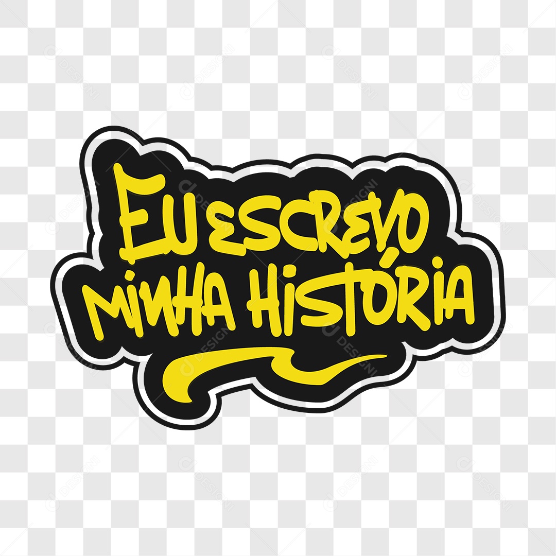 Lettering Eu Escrevo Minha História EPS + PNG