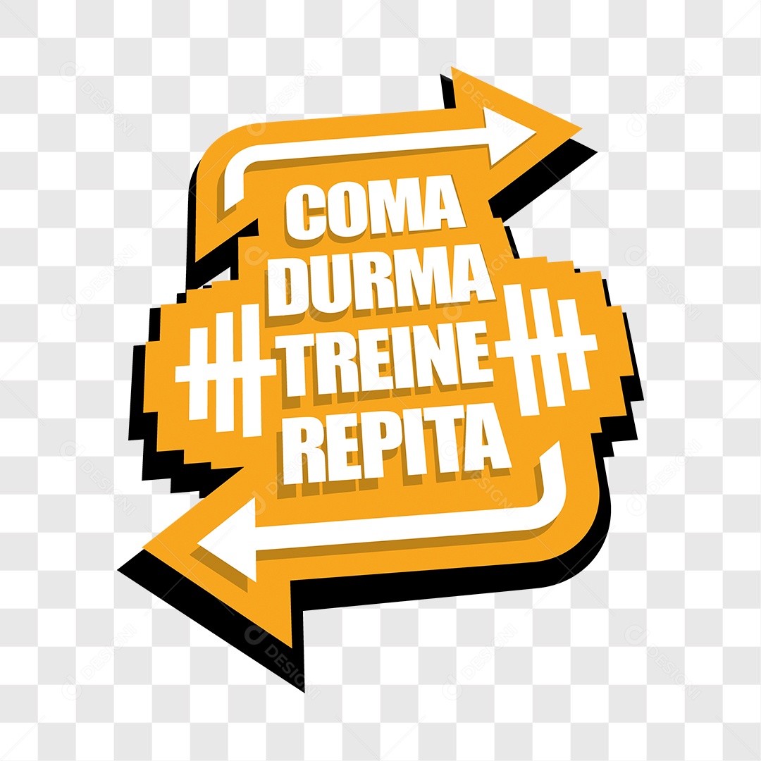 Lettering COma Durma Treine Repita EPS + PNG