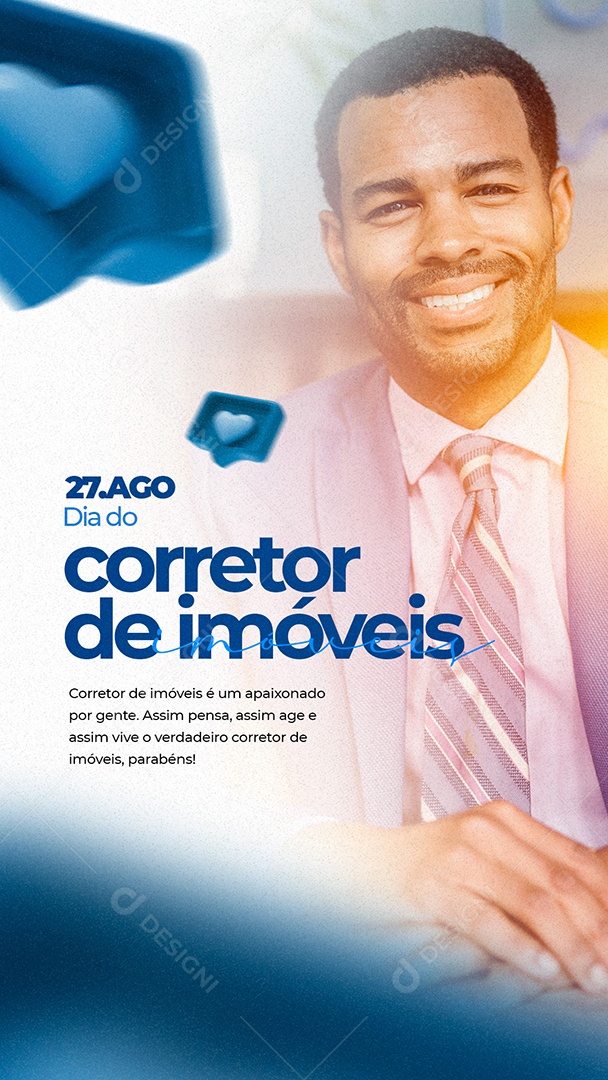 Corretor de imóveis é um apaixonado Dia Do Corretor Imóveis Social Media PSD Editável