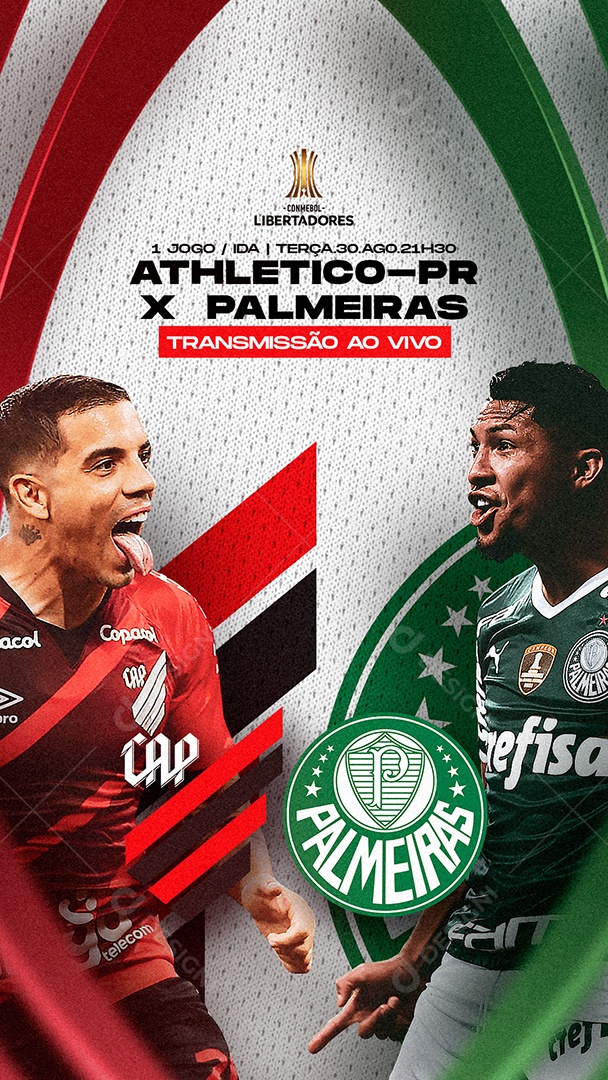 Social Media Athletico Paranaense vs Palmeiras Semifinal da Copa Libertadores PSD Editável