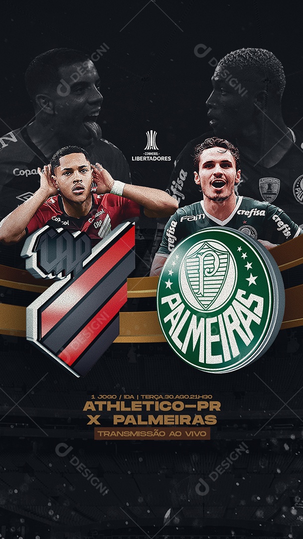 Futebol Athletico Paranaense vs Palmeiras Semifinal da Copa Libertadores Social Media PSD Editável