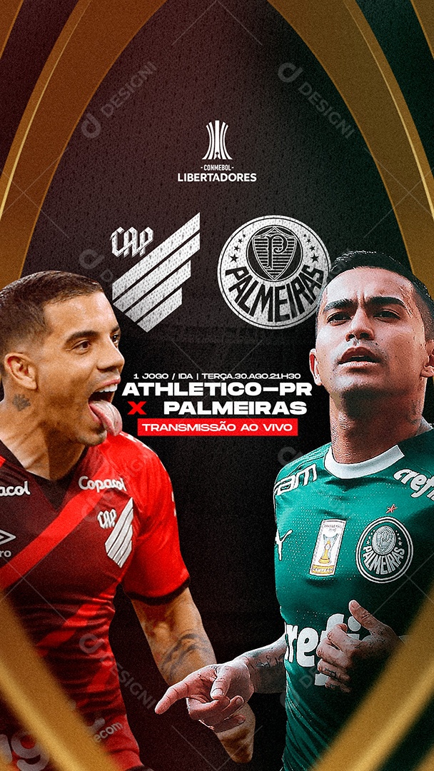 Futebol Athletico Paranaense vs Palmeiras Semifinal da Copa Libertadores Social Media PSD Editável