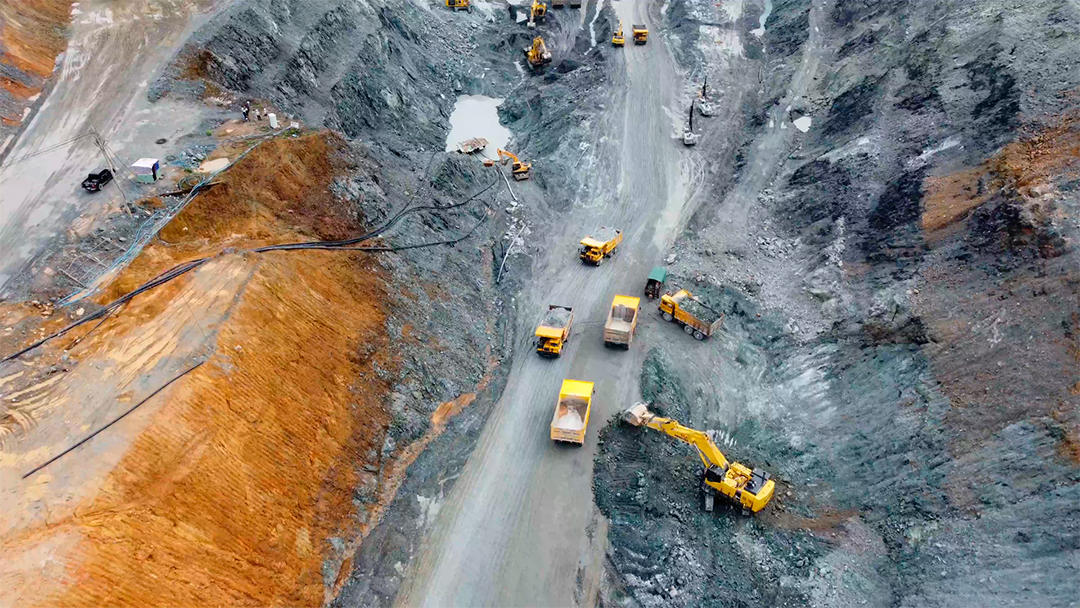 Vista aérea da mineração