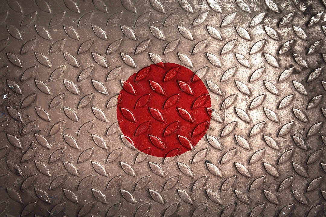 estatística de textura de metal de bandeira do japão
