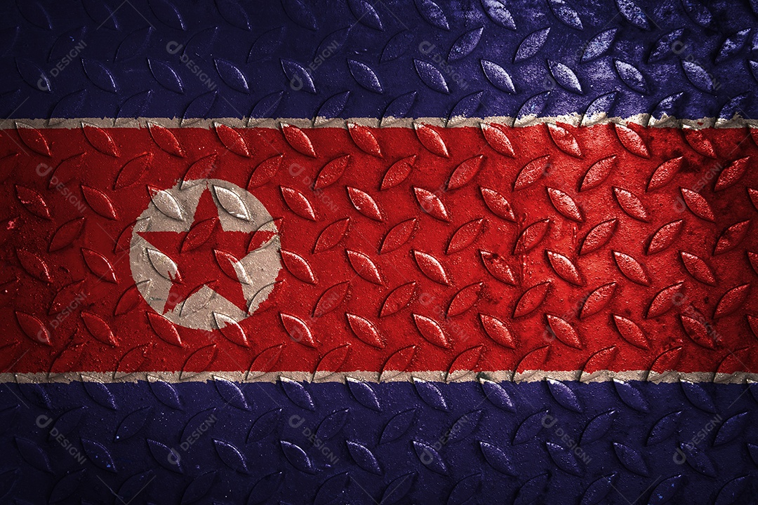 estatística de textura de metal de bandeira da coreia do norte