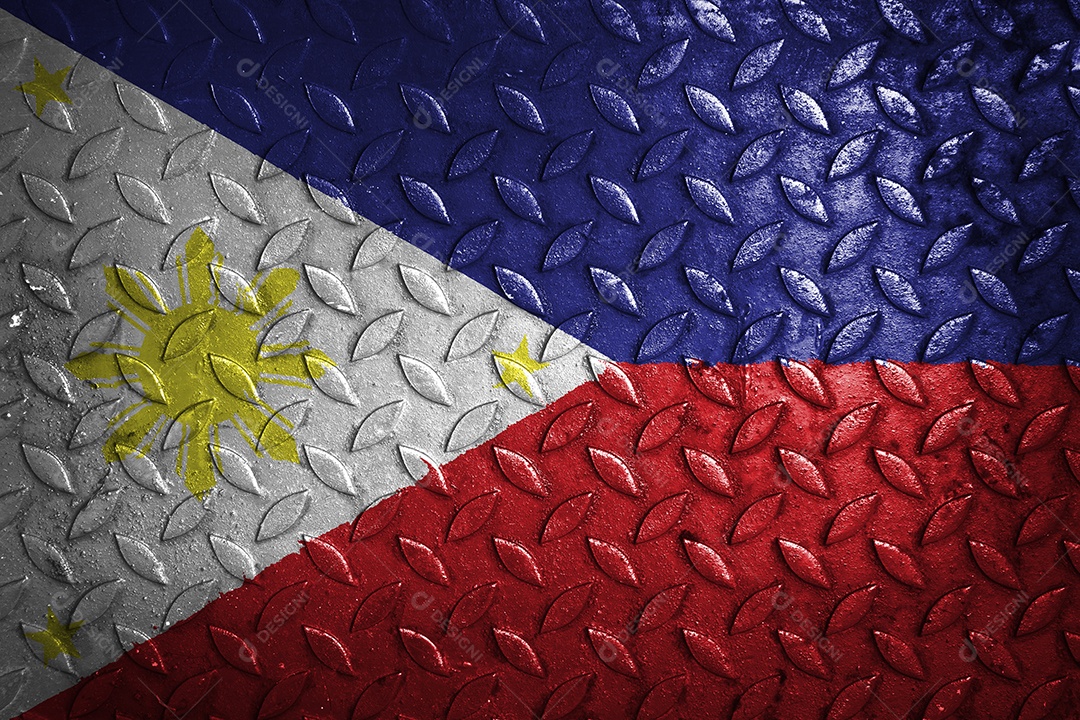 estatística de textura de metal de bandeira filipinas