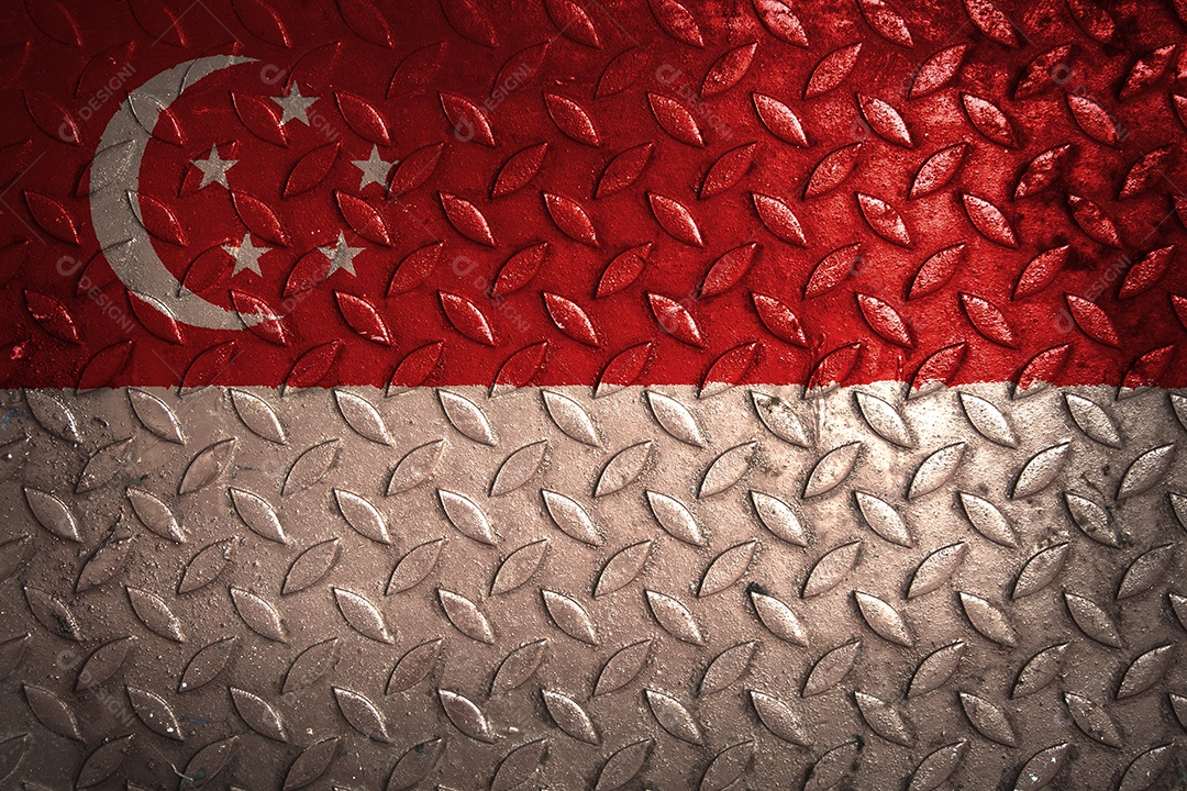 estatística de textura de metal de bandeira de singapura