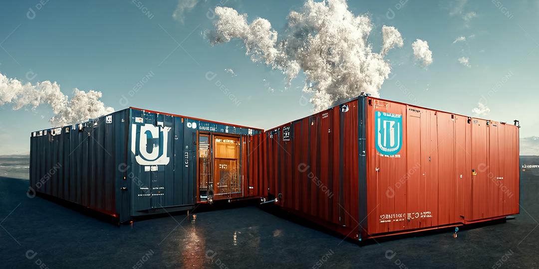 Construindo casa Cidade moderna de tecnologia de alta tecnologia em uma cidade cibernética 3D em uma cibernética