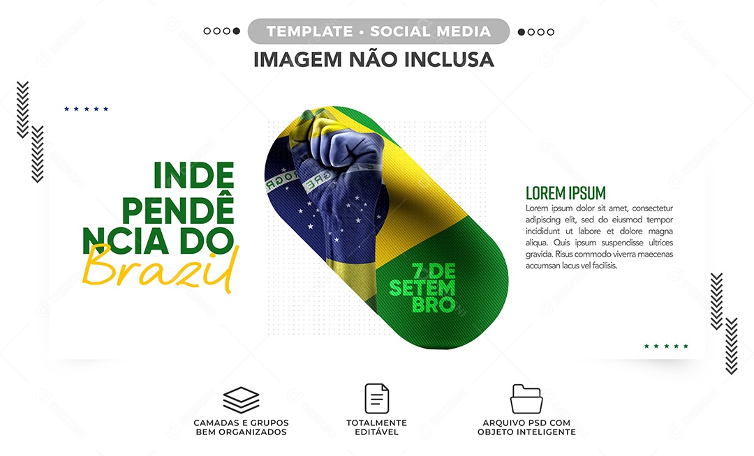 Banner Dia da Independência do Brasil 7 de Setembro Social Media PSD Editável
