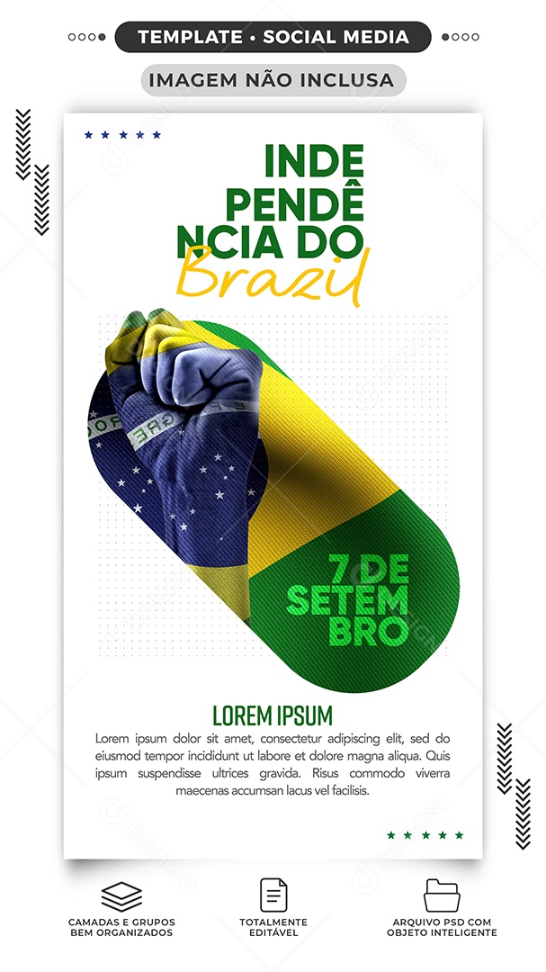 Story Social Media Dia da Independência do Brasil 7 de Setembro PSD Editável