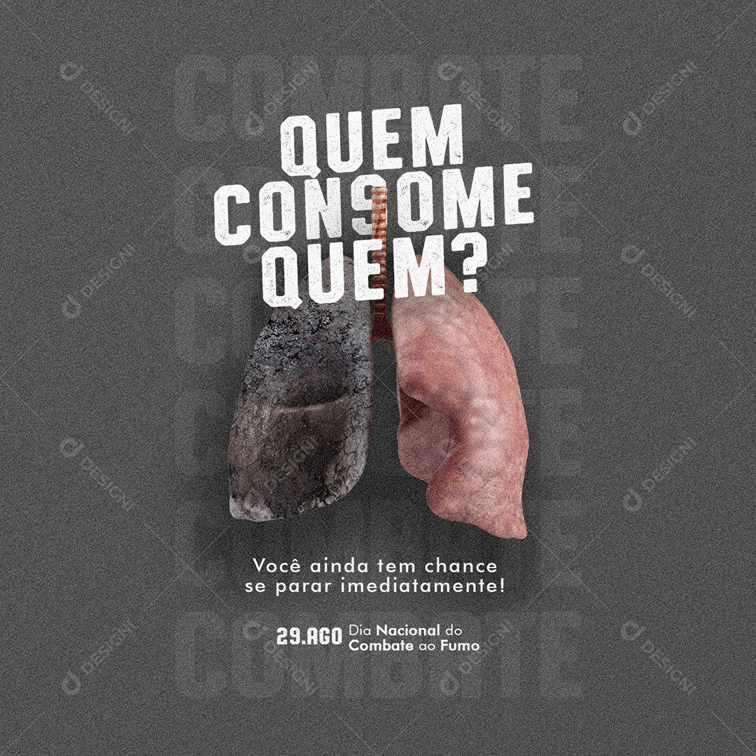 Quem consome quem Dia Nacional de Combate ao Fumo Social Media PSD Editável