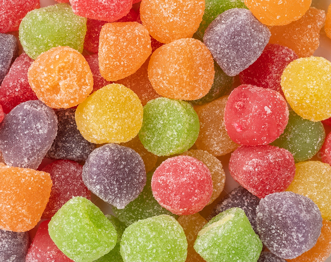 Doces coloridos de goma.