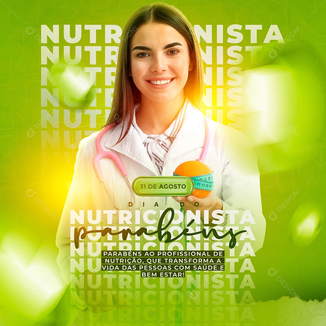 Parabéns aos que que transforma a vida Dia do Nutricionista Social Media PSD Editável