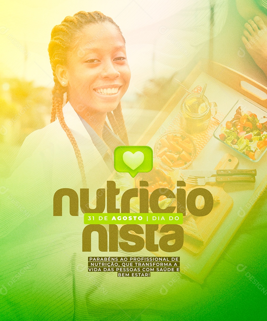 Parabéns ao Profissional de Nutrição Dia do Nutricionista Social Media PSD Editável