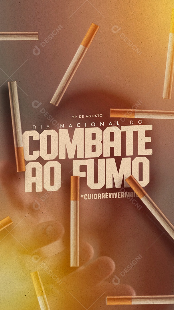 Social Media Combate ao Fumo Dia Nacional de Combate ao Fumo 27 de Agosto PSD Editável