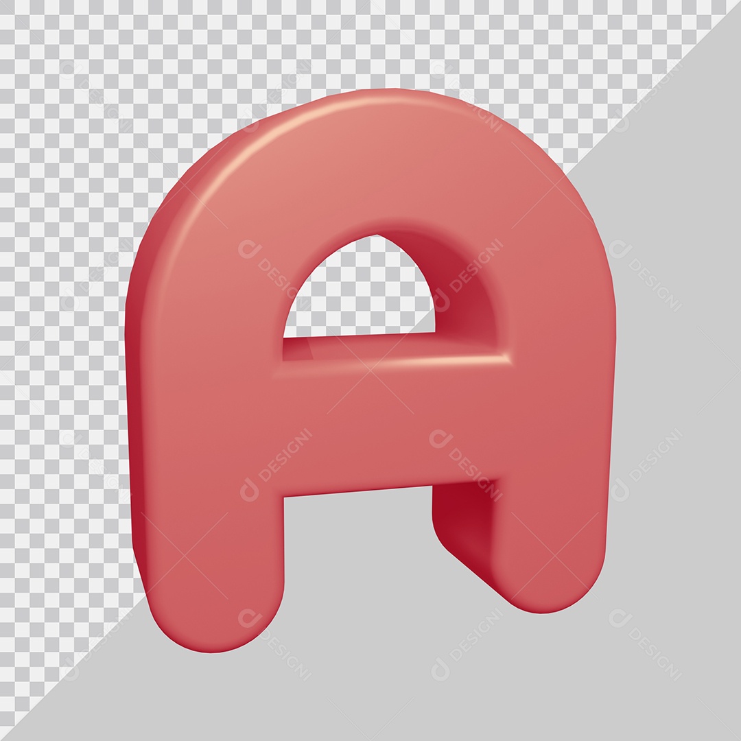 Letra A Maiúscula Rosa Ilustração 3D PSD