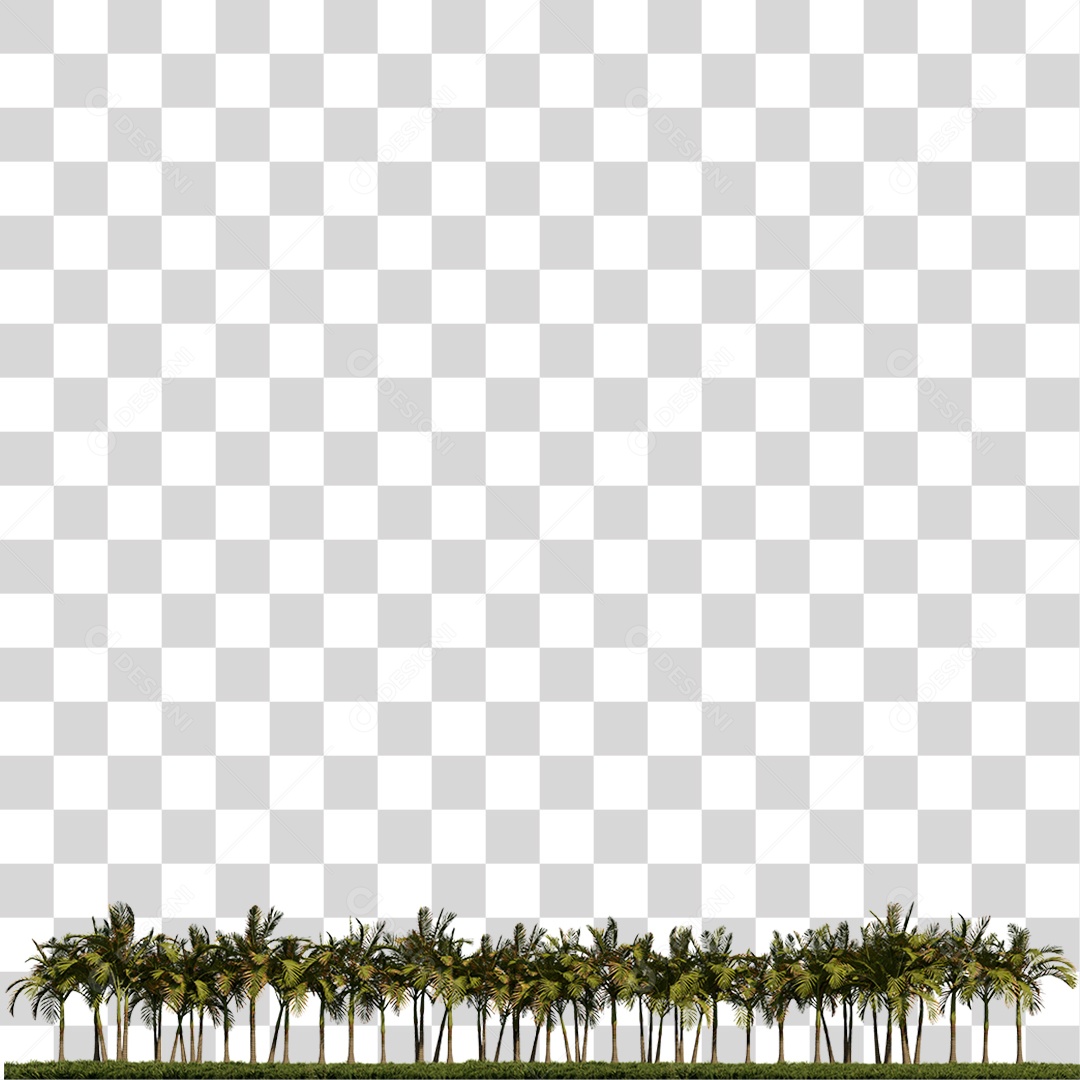 Árvores Grandes em Grama PNG Transparente