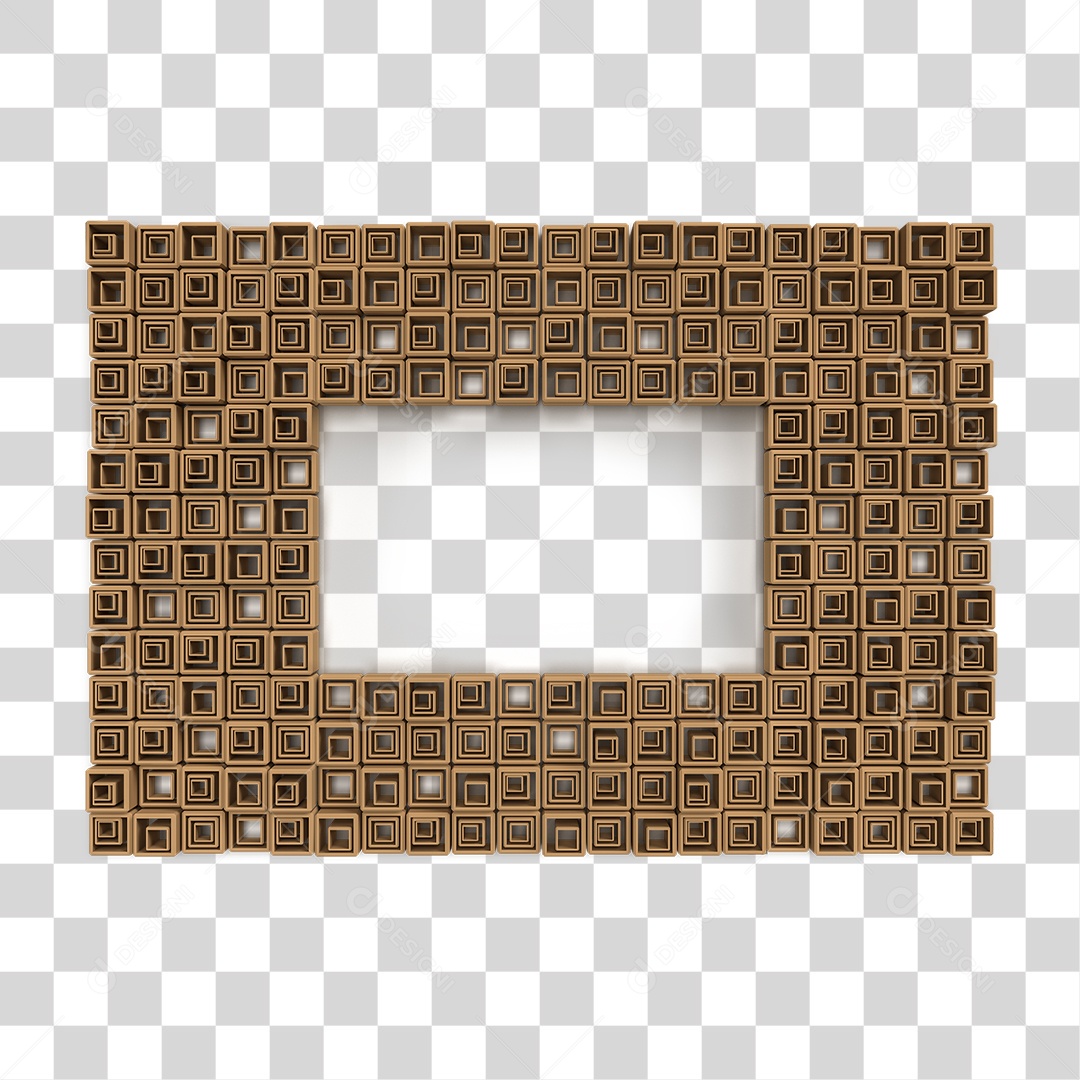 Moldura de Caixa Madeira PNG Transparente