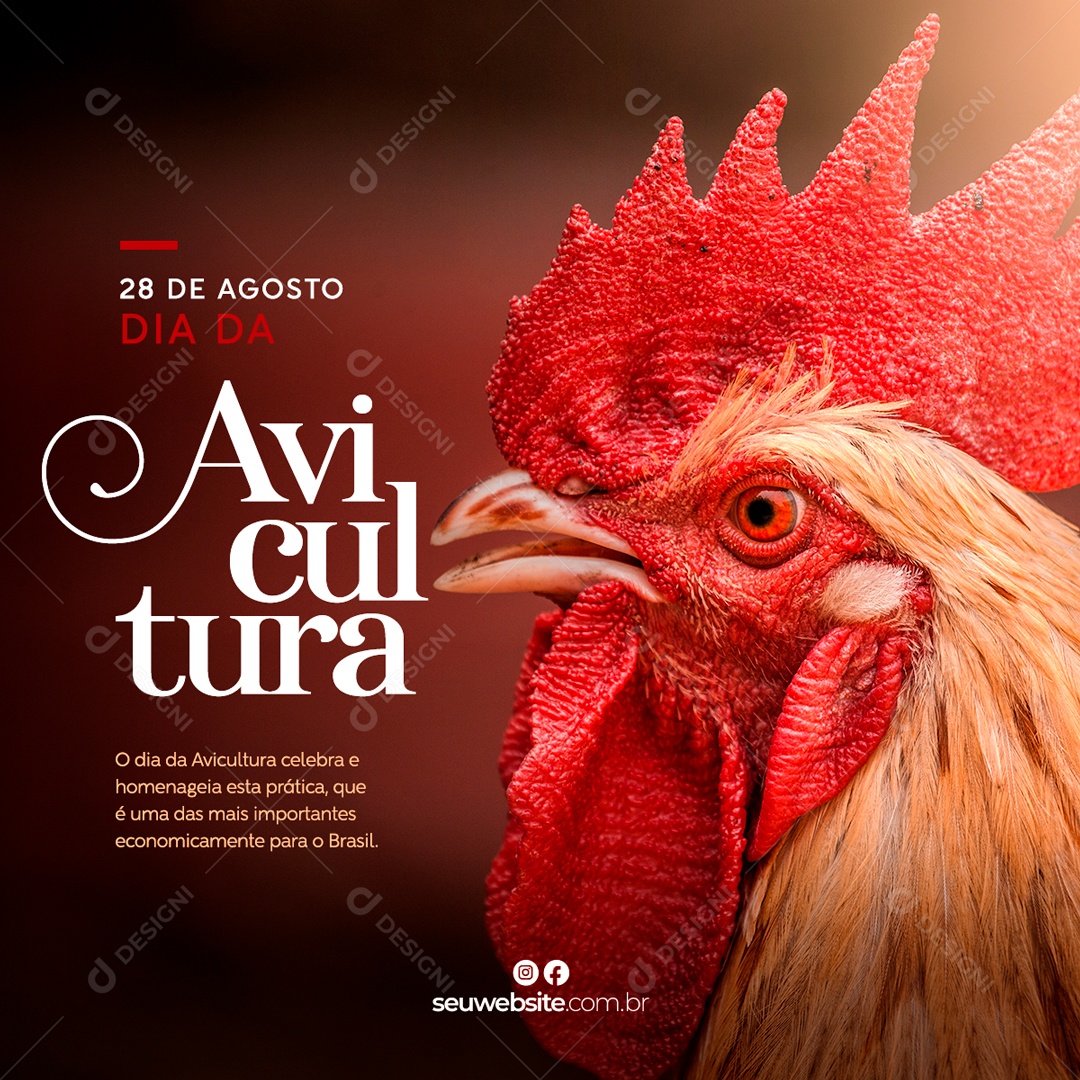 Dia Da Avicultura 28 De Agosto Data Comemorativa Social Media PSD Editável
