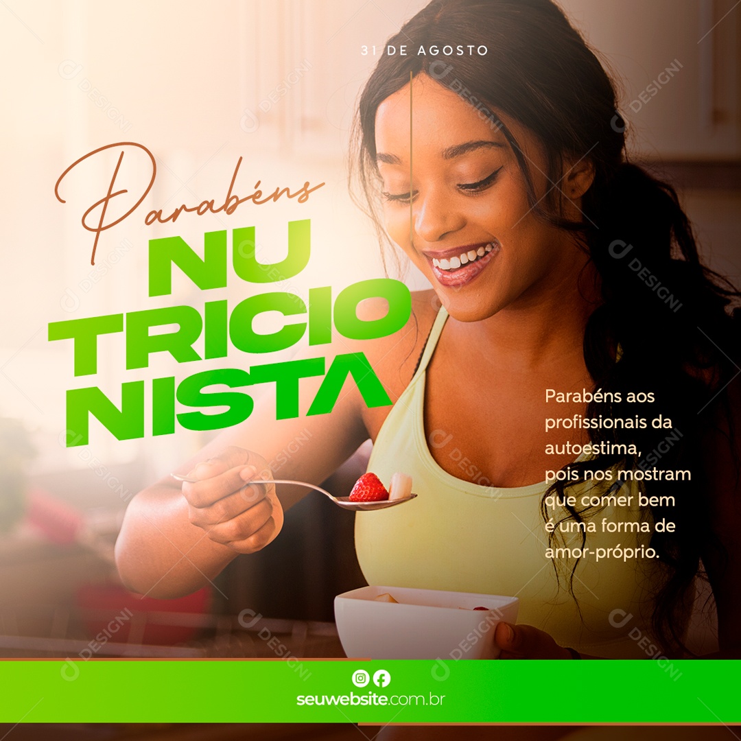 Dia do Nutricionista 31 de Agosto Social Media PSD Editável