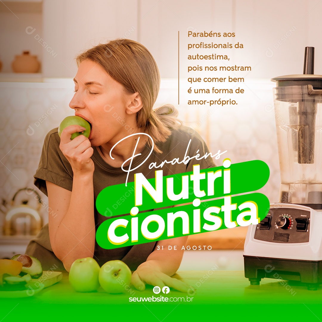 Dia do Nutricionista 31 de Agosto Social Media PSD Editável