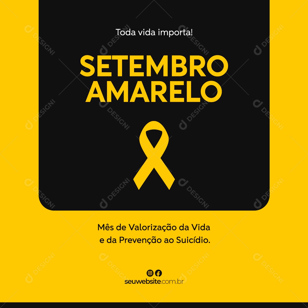 Social Media Setembro Amarelo Mês da Prevenção Ao Suicídio PSD Editável