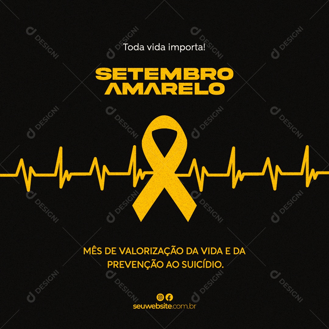 Social Media Setembro Amarelo Mês da Prevenção Ao Suicídio PSD Editável