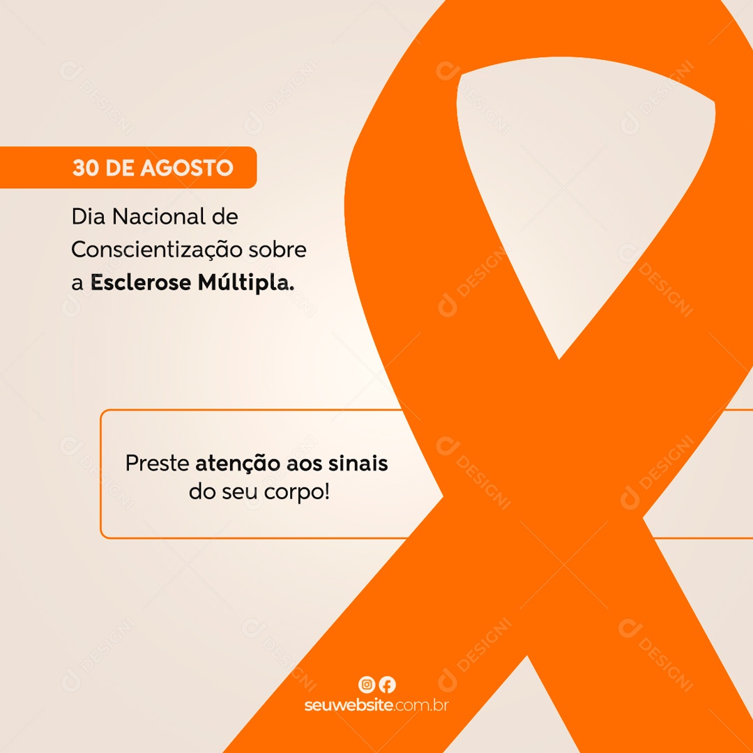 Dia 30 De Agosto Dia Nacional De Conscientização Sobre a Esclerose Múltipla Social Media PSD Editável