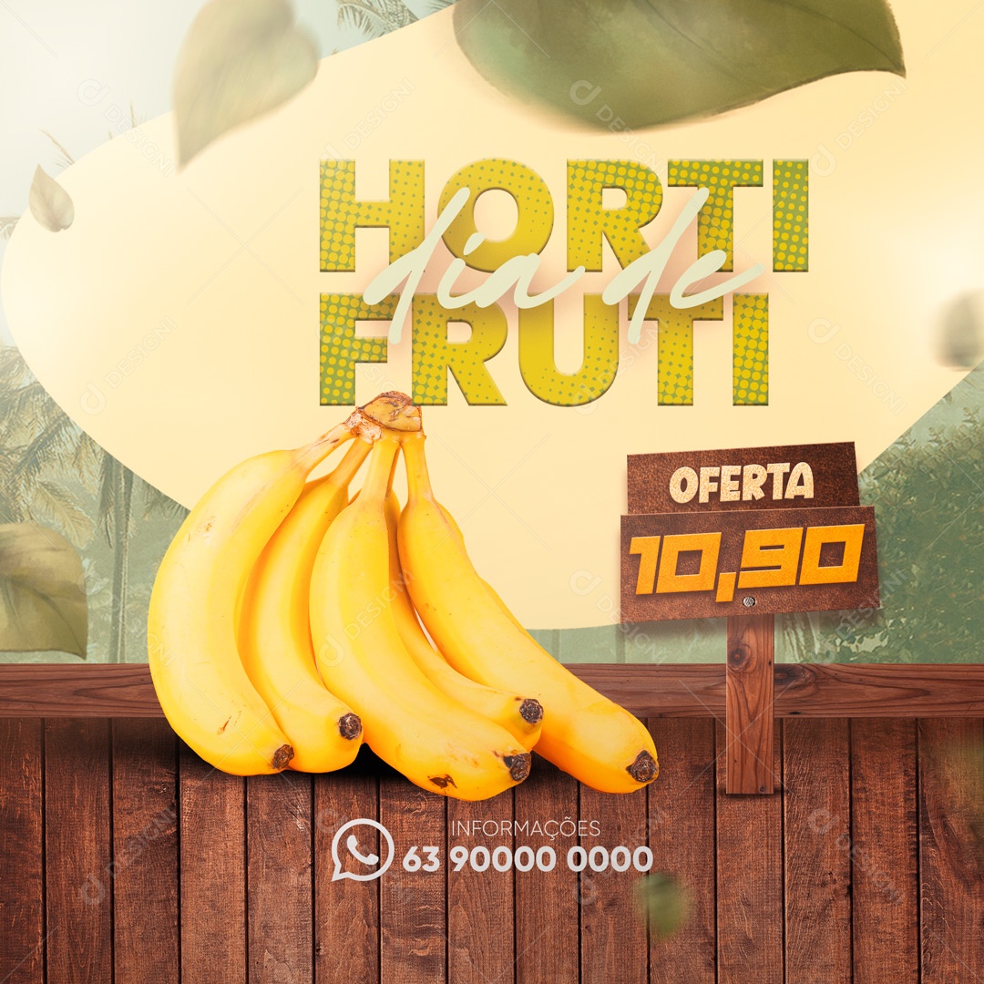 Social Media Hortifrúti Oferta de Banana Social Media PSD Editável