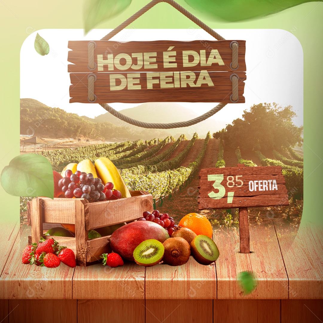 Social Media Hortifrúti Hoje é Dia de Feira Social Media PSD Editável