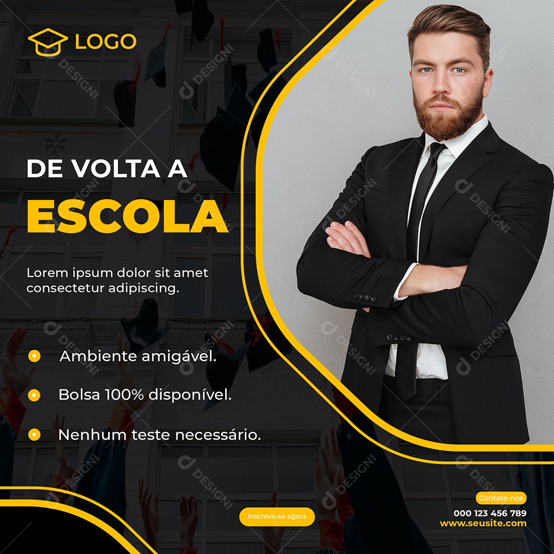 Social Media De Volta a Escola Matricúlas Abertas PSD Editável