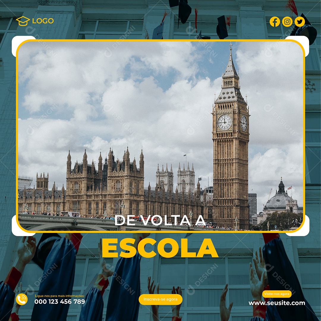 Social Media De Volta a Escola PSD Editável