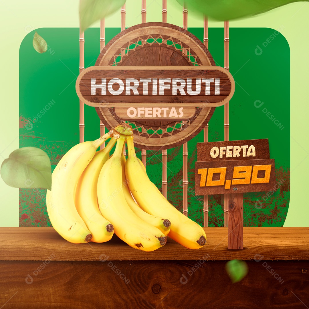 Social Media Hortifrúti Oferta de Banana Social Media PSD Editável