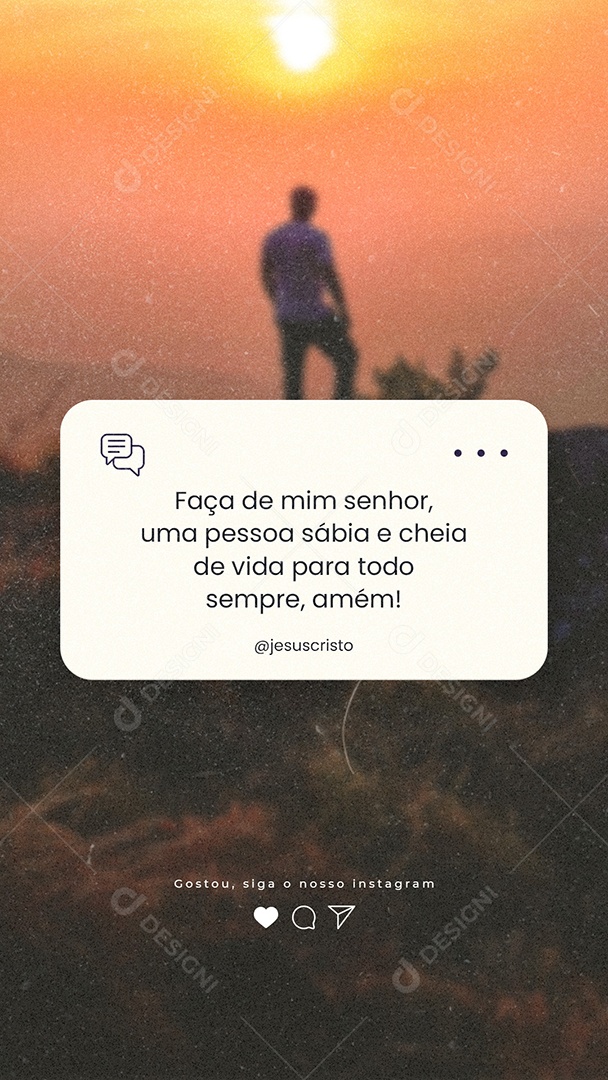 Social Media Frase Motivacional Faça de Mim Senhor Uma Pessoa Sábia PSD Editável