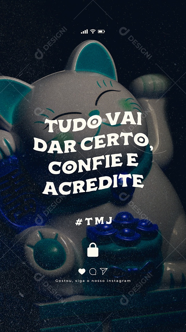 Social Media Frase Motivacional Tudo Vai Dar Certo PSD Editável