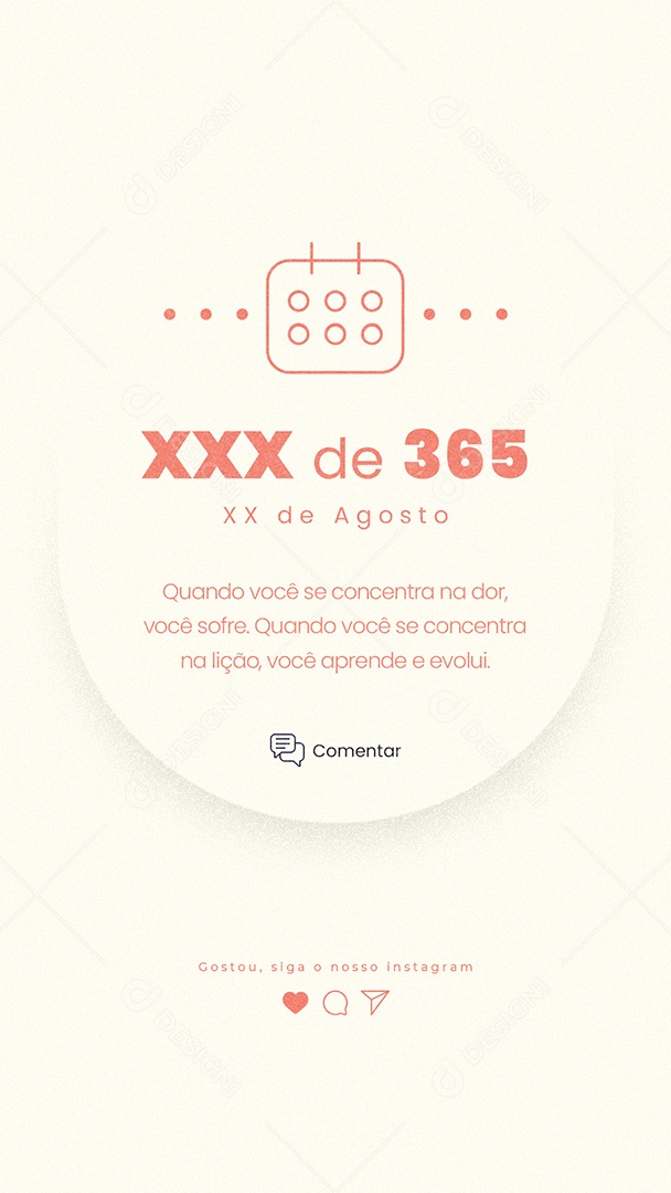 Social Media Frase Motivacional Quando Você se Concentra na Dor PSD Editável