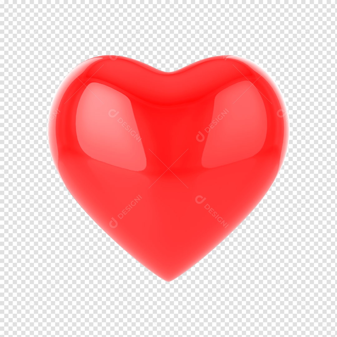 Elemento 3D Para Composição Coração Vermelho PSD