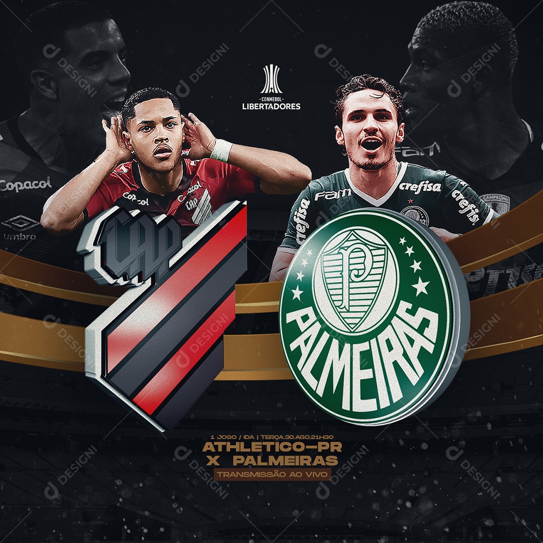 Futebol Athletico Paranaense vs Palmeiras Semifinal da Copa Libertadores Social Media PSD Editável