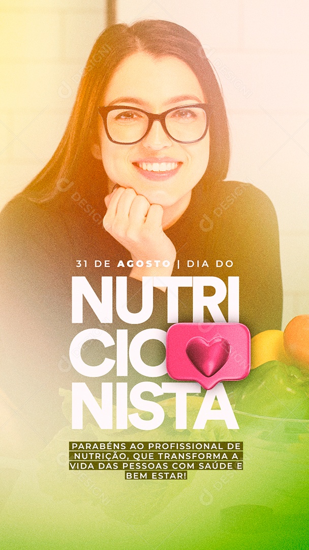 Parabéns Dia do Nutricionista 31 de agosto Social Media PSD Editável