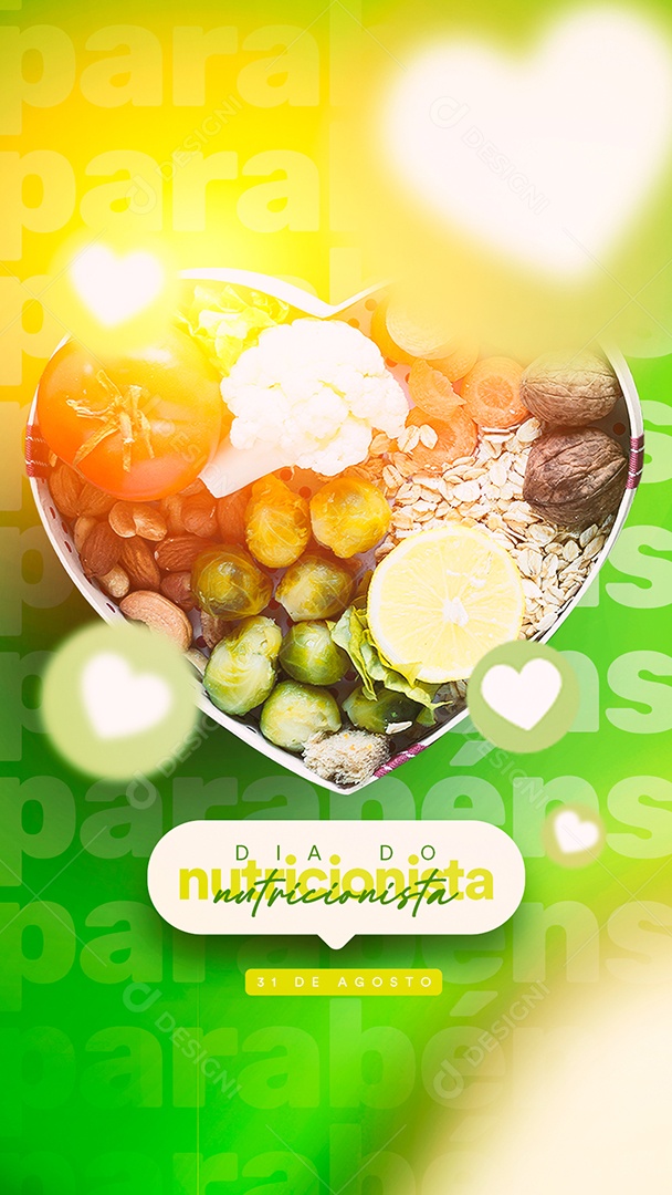 Parabéns Dia do Nutricionista 31 de agosto Social Media PSD Editável