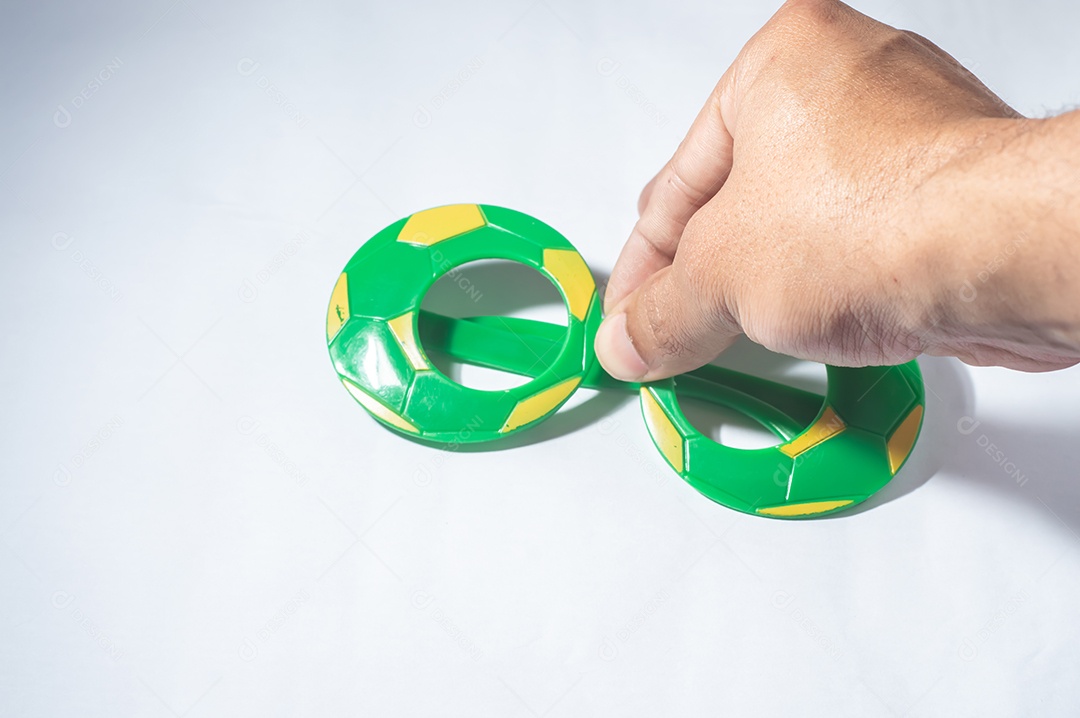 Óculos Vidros com cores do Brasil, verde amarelo e azul da copa do mundo