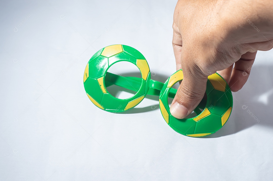 Óculos Vidros com cores do Brasil, verde amarelo e azul da copa do mundo
