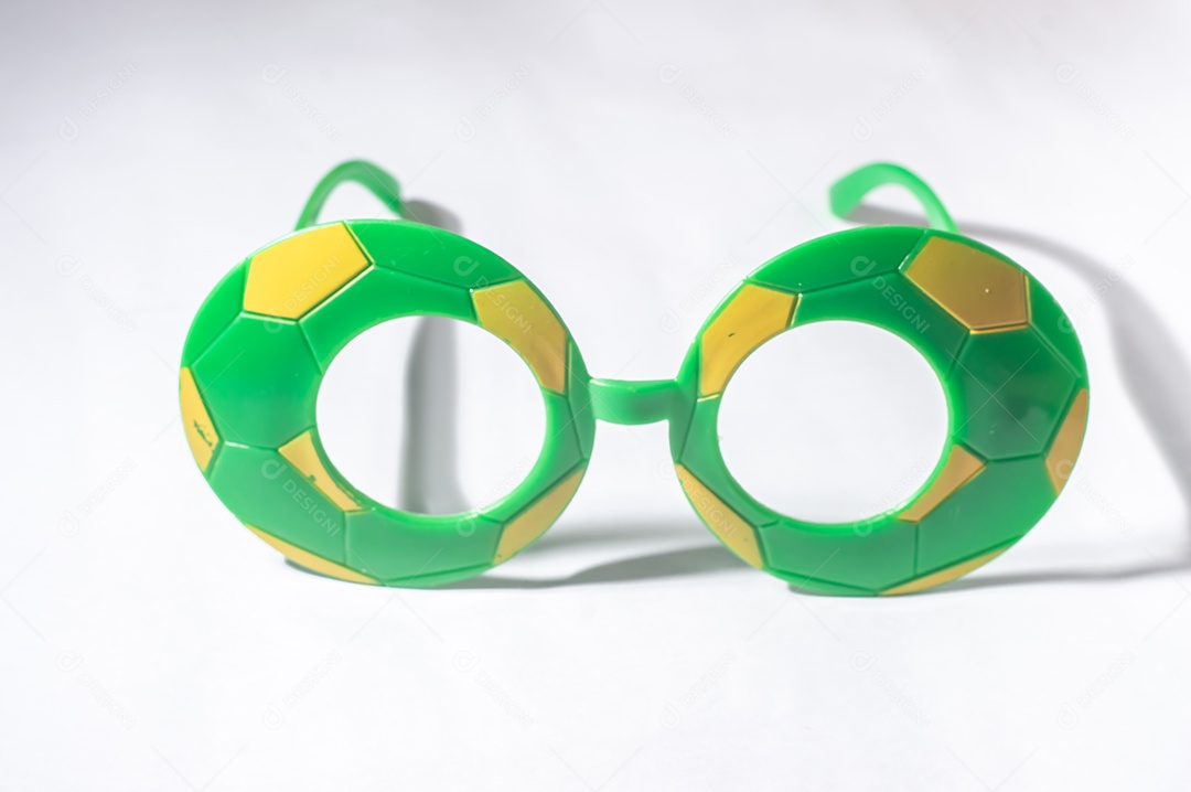 Óculos Vidros com cores do Brasil, verde amarelo e azul, copa do mundo