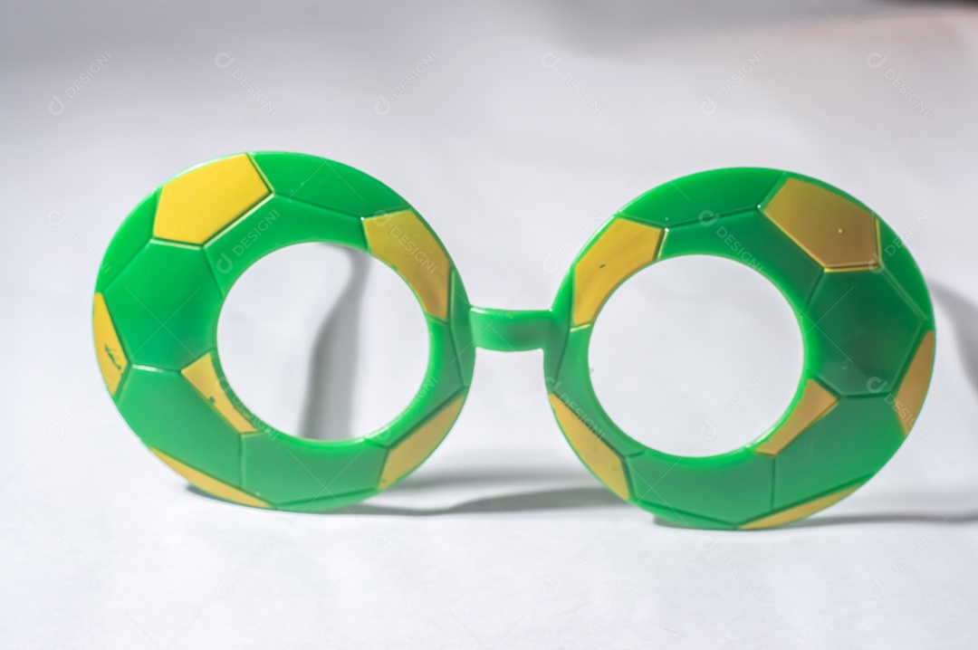 Óculos Vidros com cores do Brasil, verde amarelo e azul, copa do mundo