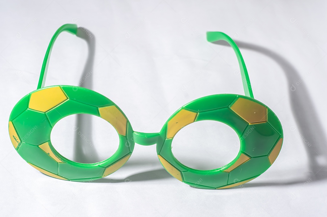 Óculos Vidros com cores do Brasil, verde amarelo e azul, copa do mundo