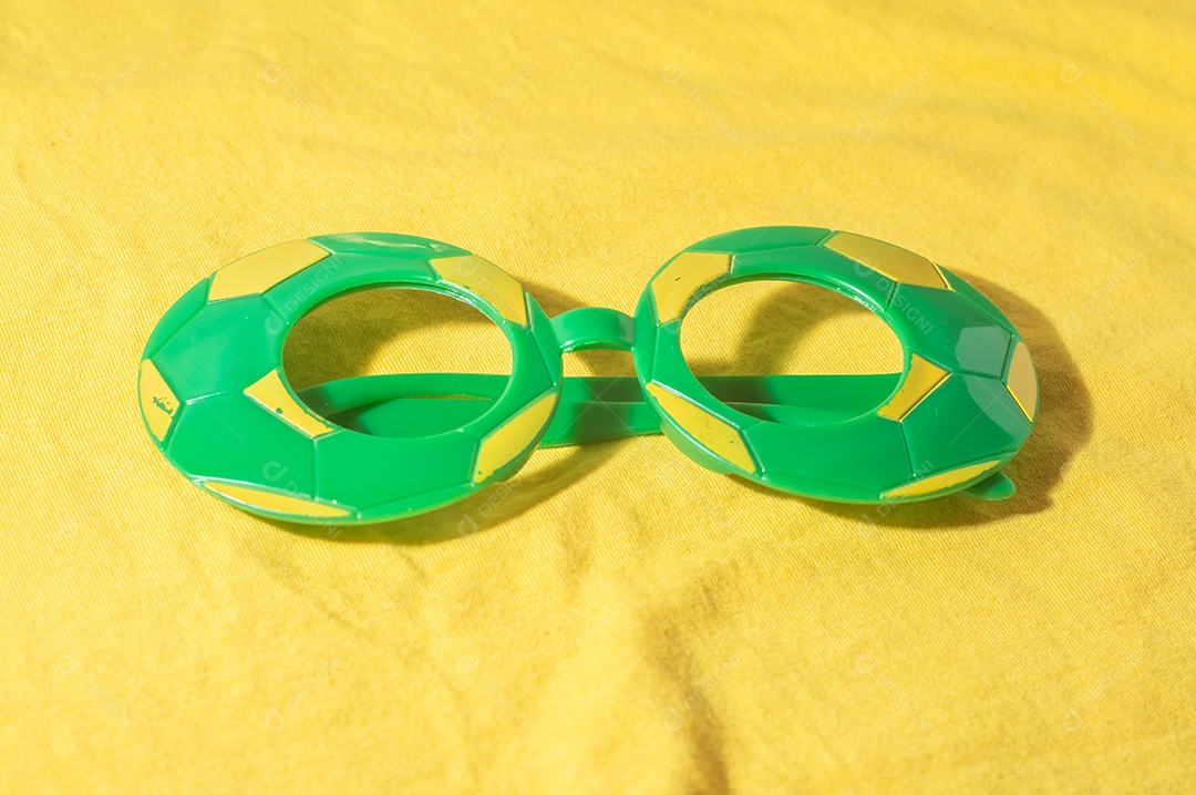 Óculos Vidros com cores do Brasil, verde amarelo e azul da copa do mundo