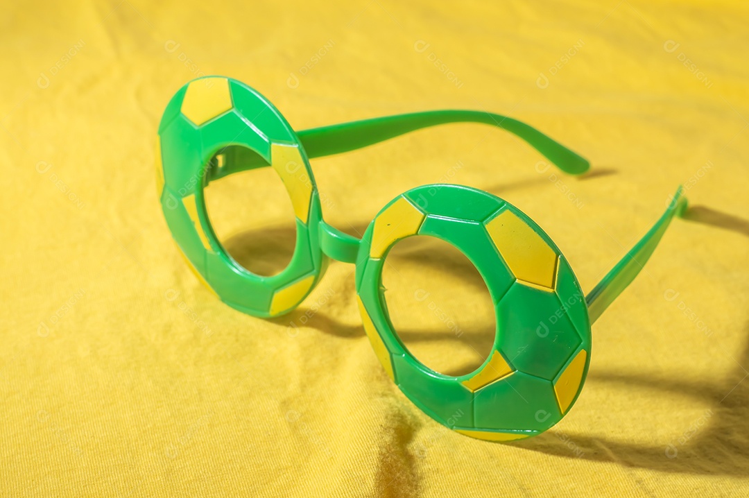 Óculos Vidros com cores do Brasil, verde amarelo e azul da copa do mundo