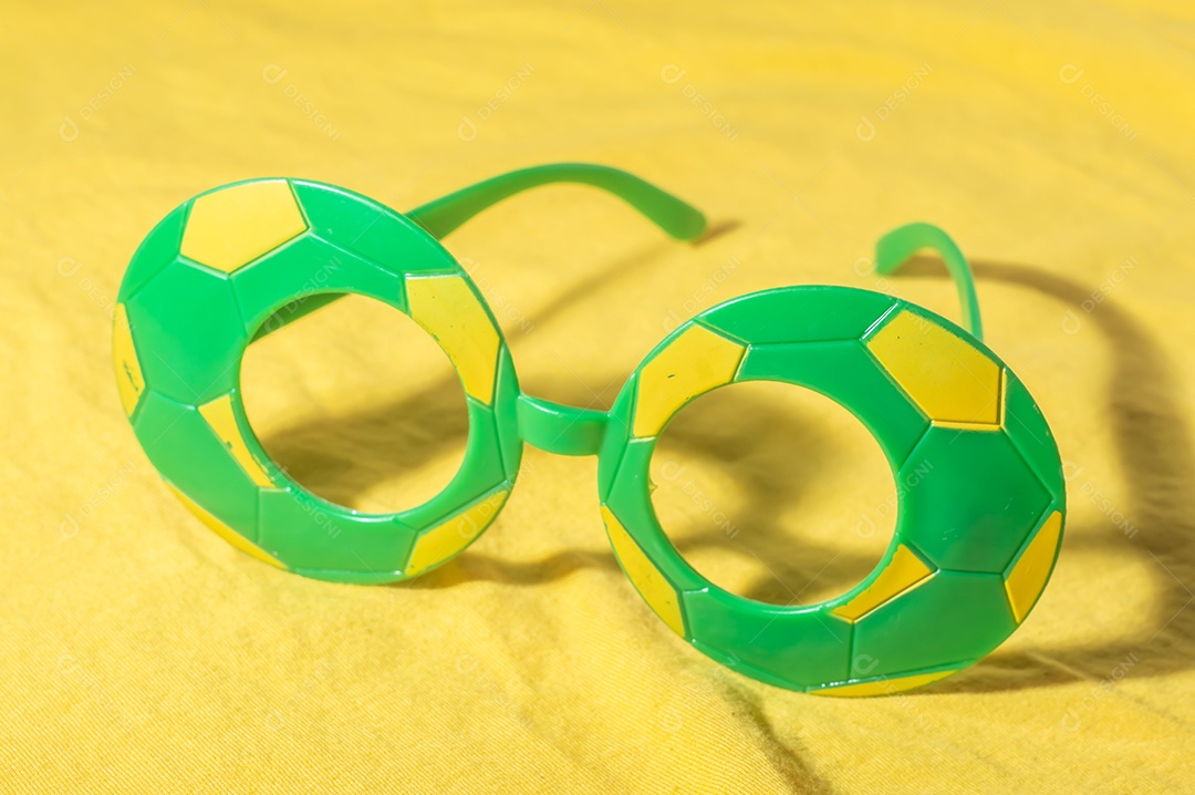 Óculos Vidros com cores do Brasil, verde amarelo e azul da copa do mundo