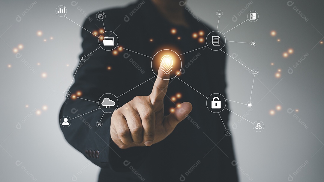 Fingerprint scanning technology provides security. digital transformation change management, new technologies